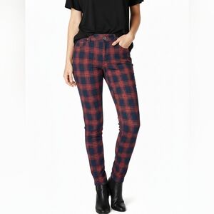 Peter Nygard Red and Blue Plaid Jeggings